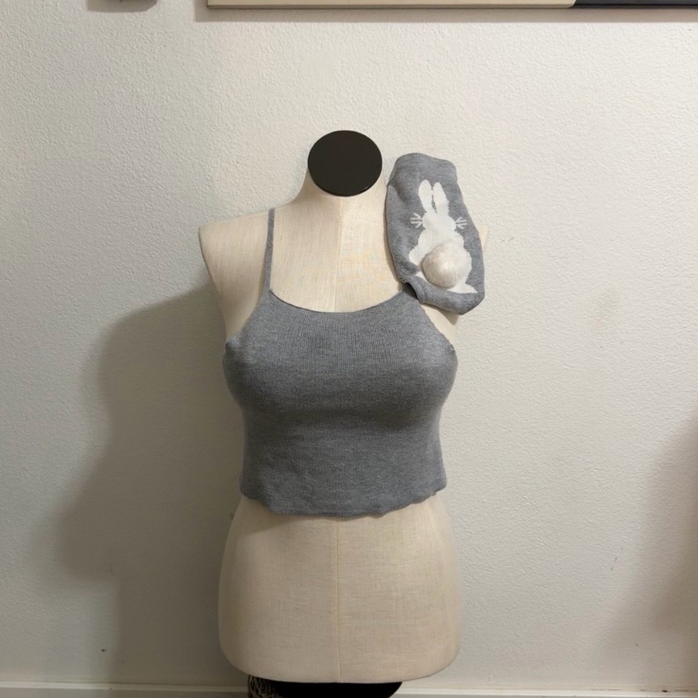 Victoria’s Secret Snow Bunny Cami & Bikini Set | Heather Grey | S | Y2K